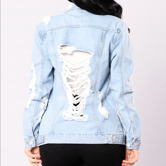 Distressed Denim Boyfriend Jacket - Picture 2 of 6